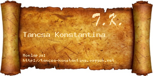 Tancsa Konstantina névjegykártya